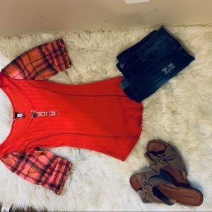 Free people top with puff sleeves